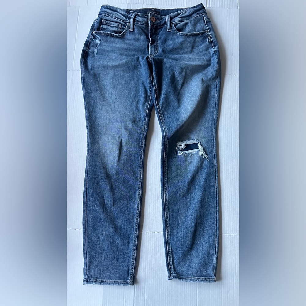 Silver Jeans Boyfriend Jeans Womens 30x29‎ Blue Distressed Stretch Denim